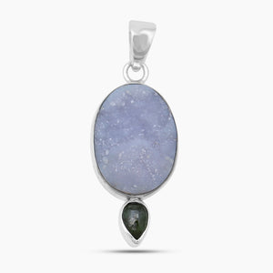 925 Sterling Silver Calcite Druzy Pendants