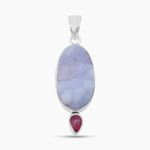 925 Sterling Silver Calcite Druzy Pendants