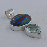 Rainbow Calsilica Silver Pendants