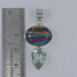 Rainbow Calsilica Silver Pendants