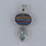 Rainbow Calsilica Silver Pendants