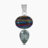 Rainbow Calsilica Silver Pendants