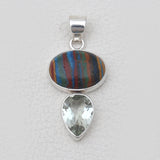 Rainbow Calsilica Silver Pendants