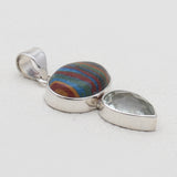 Rainbow Calsilica Silver Pendants