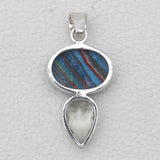 Rainbow Calsilica Silver Pendants