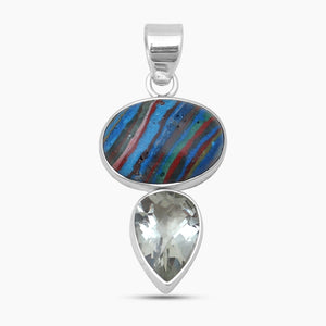 Rainbow Calsilica Silver Pendants