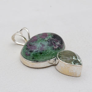 925 Silver Ruby Zoisite Pendants