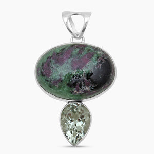 925 Silver Ruby Zoisite Pendants