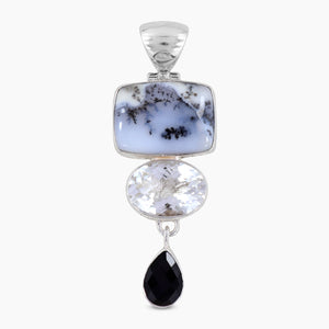 925 Sterling Silver Dendritic Opal Pendants