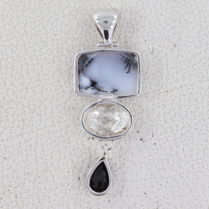 925 Sterling Silver Dendritic Opal Pendants