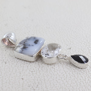 925 Sterling Silver Dendritic Opal Pendants