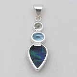 Azurite Malachite Silver Pendants