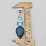 Azurite Malachite Silver Pendants