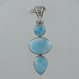 925 Sterling Silver Larimar Pendants