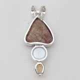 925 Silver Citrine Druzy & Pearl Pendants