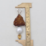 925 Silver Citrine Druzy & Pearl Pendants