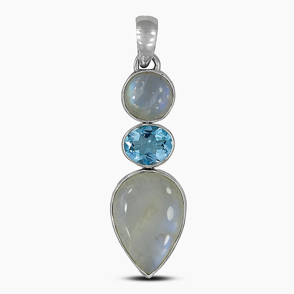 Rainbow Moonstone Silver Pendants