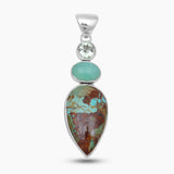 Boulder Turquoise Silver Pendants