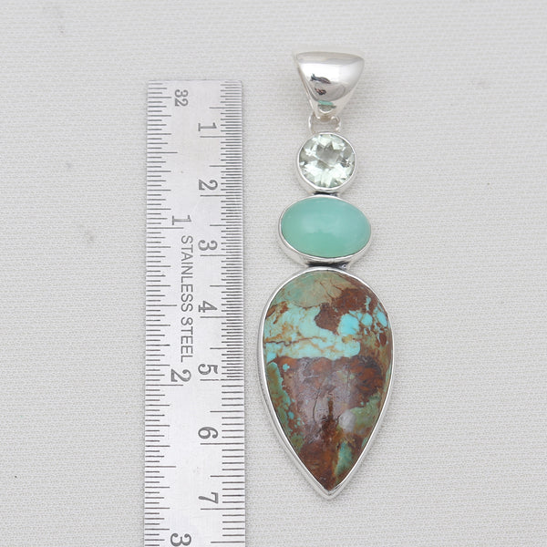 Boulder Turquoise Silver Pendants