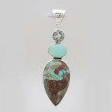 Boulder Turquoise Silver Pendants