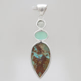 Boulder Turquoise Silver Pendants