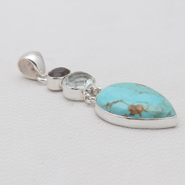 Boulder Turquoise Silver Pendants