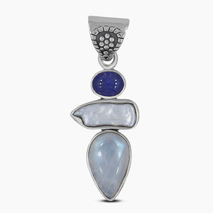 Rainbow Moonstone Silver Pendants