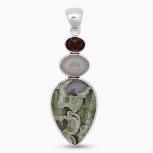 Rainforest Jasper Silver Pendants