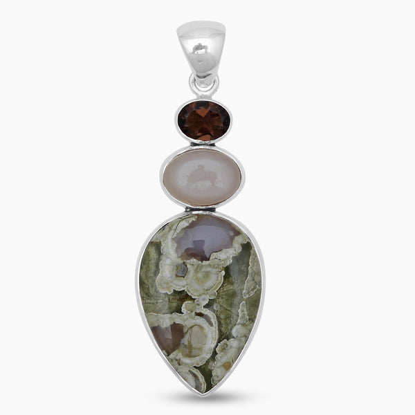 Rainforest Jasper Silver Pendants