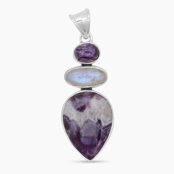 925 Sterling Silver Amethyst Lace Pendants
