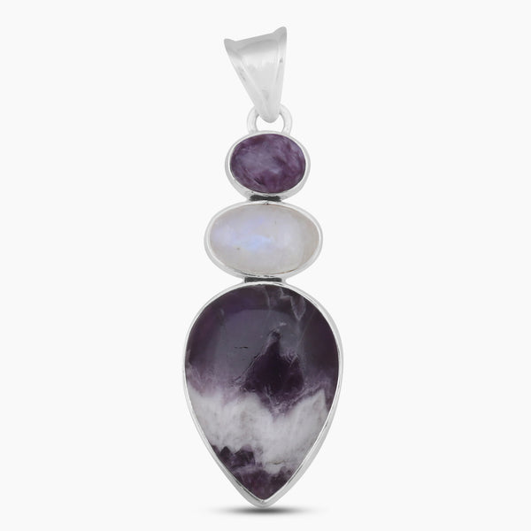 925 Sterling Silver Amethyst Lace Pendants