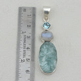 925 Sterling Silver Aquamarine Pendants
