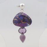 Purple Copper Turquoise Silver Pendant