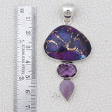 Purple Copper Turquoise Silver Pendant