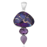 Purple Copper Turquoise Silver Pendant