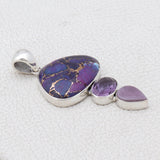 Purple Copper Turquoise Silver Pendant