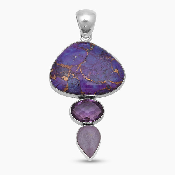Purple Copper Turquoise Silver Pendants