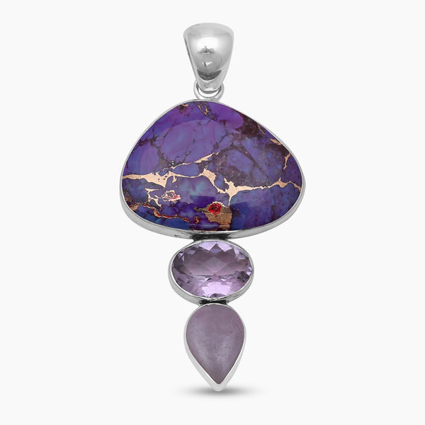 Purple Copper Turquoise Silver Pendants