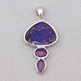 Purple Copper Turquoise Silver Pendant