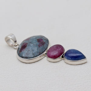 Ruby Kyanite Silver Pendants