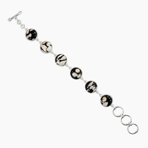 Peanut Wood Jasper Silver Bracelets