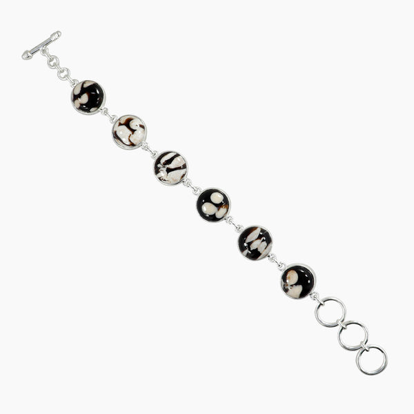 Peanut Wood Jasper Silver Bracelets