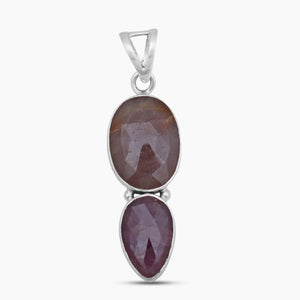 925 Sterling Silver Multi Sapphire Pendants