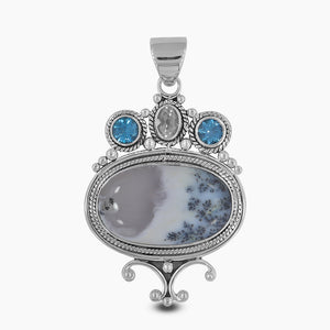 Dendritic Opal Silver Pendants