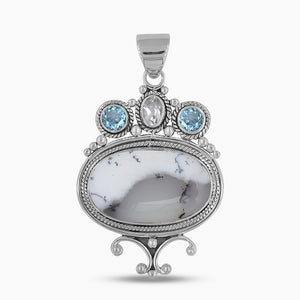 Dendritic Opal Silver Pendants