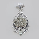 Pyrite Druzy & Green Amethyst Designer Pendants