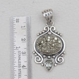 Pyrite Druzy & Green Amethyst Designer Pendants