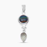 925 Sterling Sliver Rainbow Calsilica Pendants
