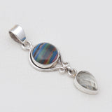 925 Sterling Sliver Rainbow Calsilica Pendants