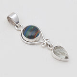 925 Sterling Sliver Rainbow Calsilica Pendants